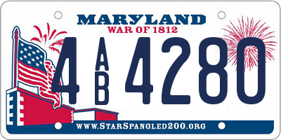 MD license plate 4AB4280