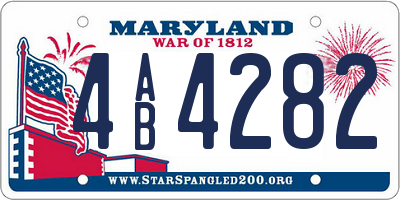 MD license plate 4AB4282