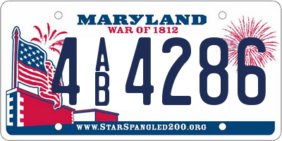 MD license plate 4AB4286