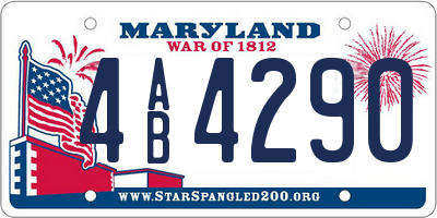 MD license plate 4AB4290