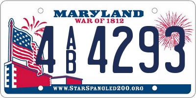 MD license plate 4AB4293