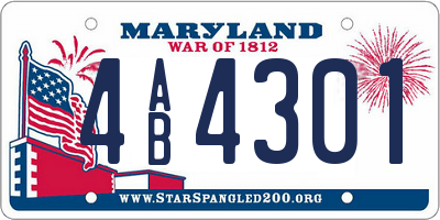 MD license plate 4AB4301