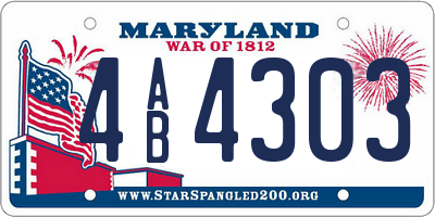 MD license plate 4AB4303