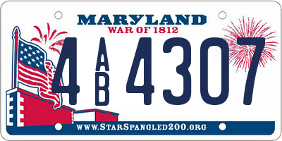 MD license plate 4AB4307