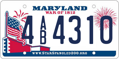 MD license plate 4AB4310