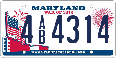 MD license plate 4AB4314