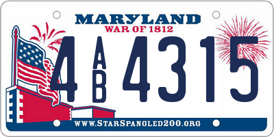 MD license plate 4AB4315