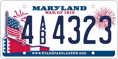 MD license plate 4AB4323