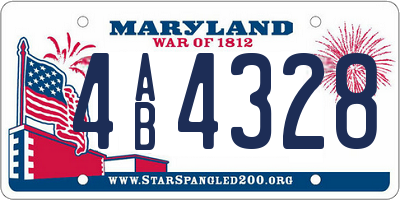 MD license plate 4AB4328