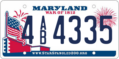 MD license plate 4AB4335