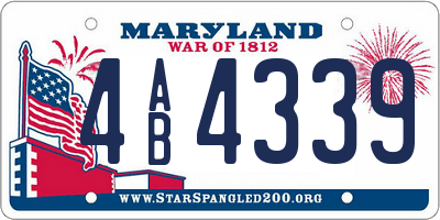 MD license plate 4AB4339