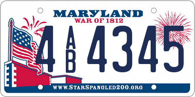 MD license plate 4AB4345