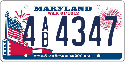 MD license plate 4AB4347