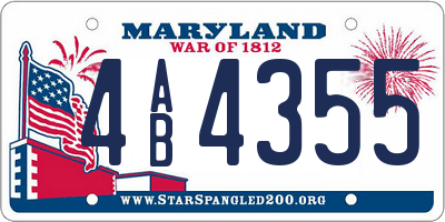 MD license plate 4AB4355