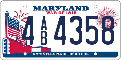 MD license plate 4AB4358