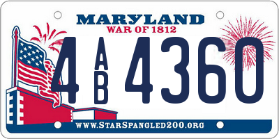 MD license plate 4AB4360