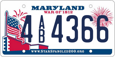 MD license plate 4AB4366