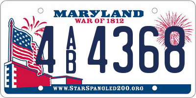 MD license plate 4AB4368