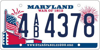 MD license plate 4AB4378