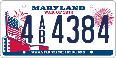 MD license plate 4AB4384
