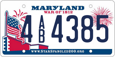 MD license plate 4AB4385
