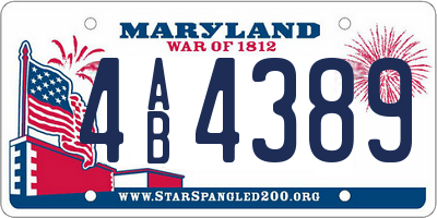 MD license plate 4AB4389