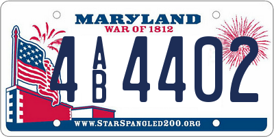 MD license plate 4AB4402
