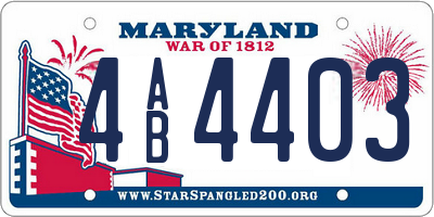 MD license plate 4AB4403