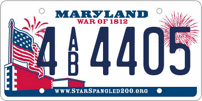 MD license plate 4AB4405