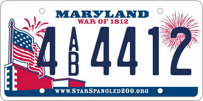MD license plate 4AB4412