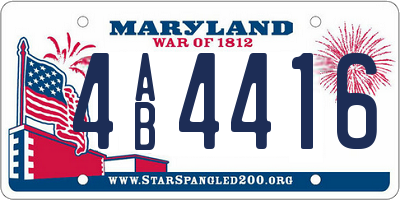 MD license plate 4AB4416