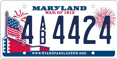 MD license plate 4AB4424