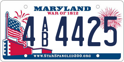MD license plate 4AB4425