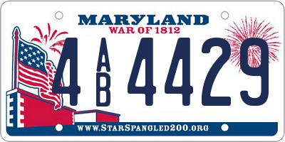 MD license plate 4AB4429