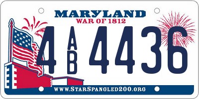 MD license plate 4AB4436
