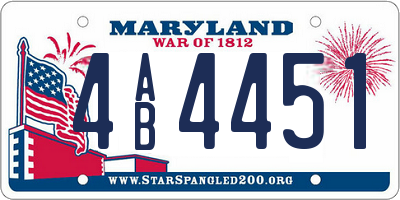 MD license plate 4AB4451