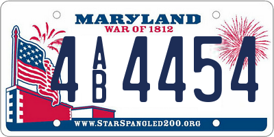 MD license plate 4AB4454