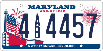 MD license plate 4AB4457