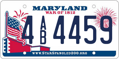 MD license plate 4AB4459