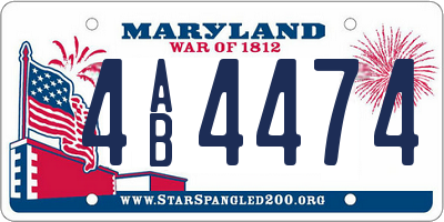 MD license plate 4AB4474