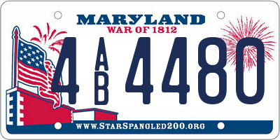 MD license plate 4AB4480