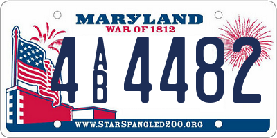 MD license plate 4AB4482