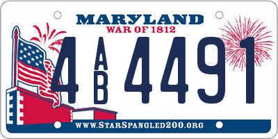 MD license plate 4AB4491