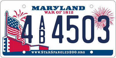 MD license plate 4AB4503
