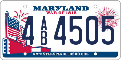 MD license plate 4AB4505