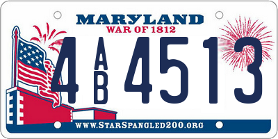 MD license plate 4AB4513