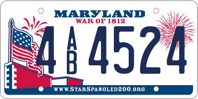 MD license plate 4AB4524