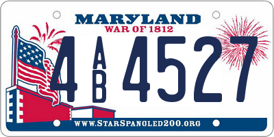 MD license plate 4AB4527