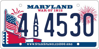 MD license plate 4AB4530