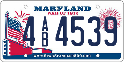 MD license plate 4AB4539